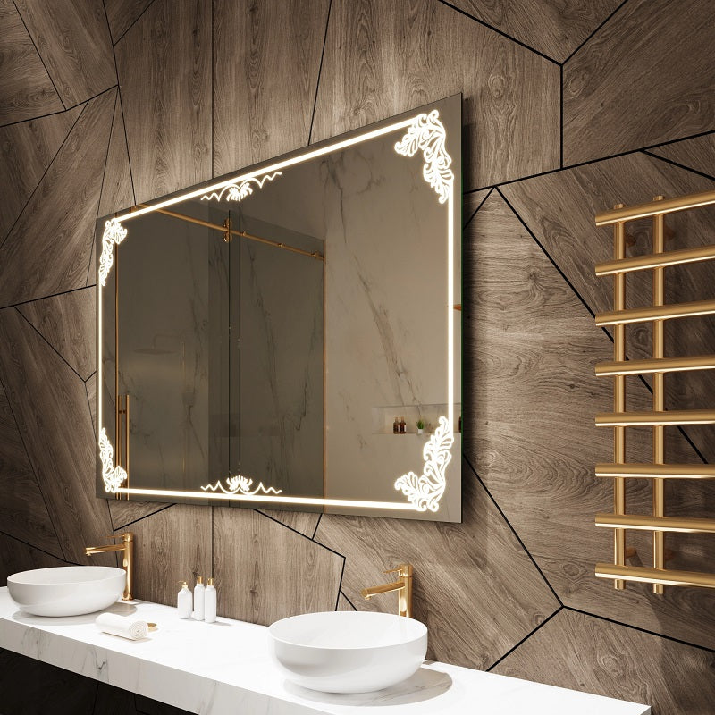 Paris Mirror Baroque 60" x 36" LED Front-Lit Mirror