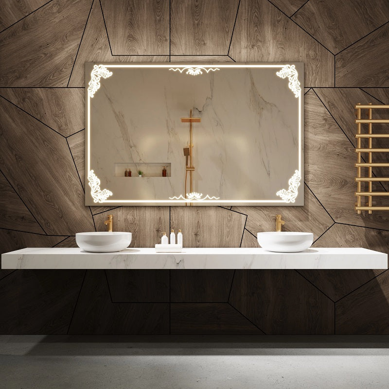 Paris Mirror Baroque 60" x 36" LED Front-Lit Mirror