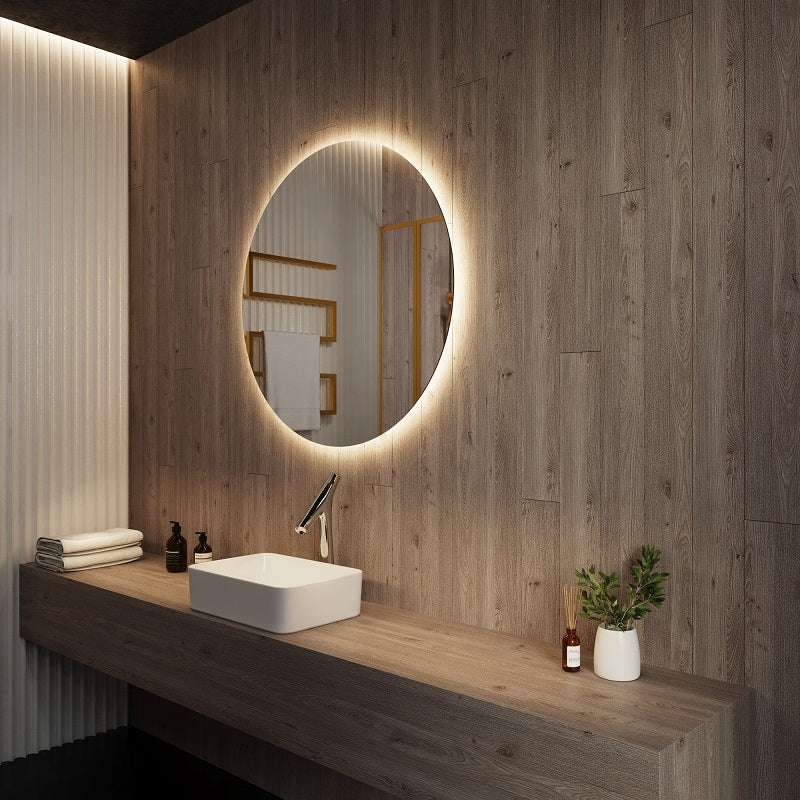 Paris Mirror Original 32" x 32" Round LED Backlit Mirror, 3CCT Selectable