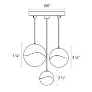 Sonneman 2914 Grapes 3-lt 8" LED Chandelier