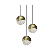 Sonneman 2914 Grapes 3-lt 8" LED Pendant - Medium Brass