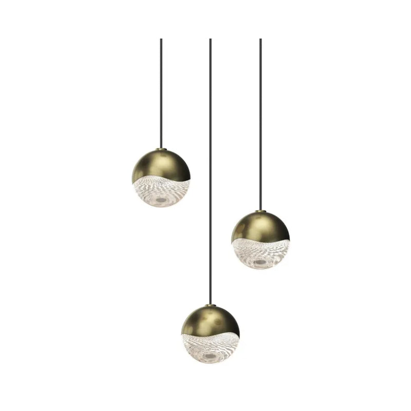 Sonneman 2914 Grapes 3-lt 7" LED Pendant - Small Brass