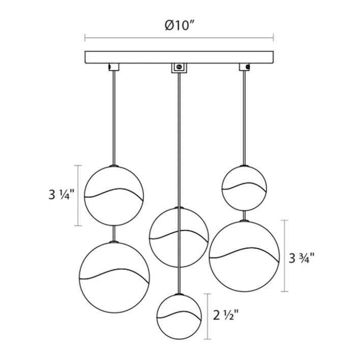 Sonneman 2915 Grapes 6-lt 11" LED Round Multipoint Pendant - Medium