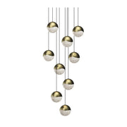 Sonneman 2916 Grapes 9-lt 14" LED Chandelier - Large Brass
