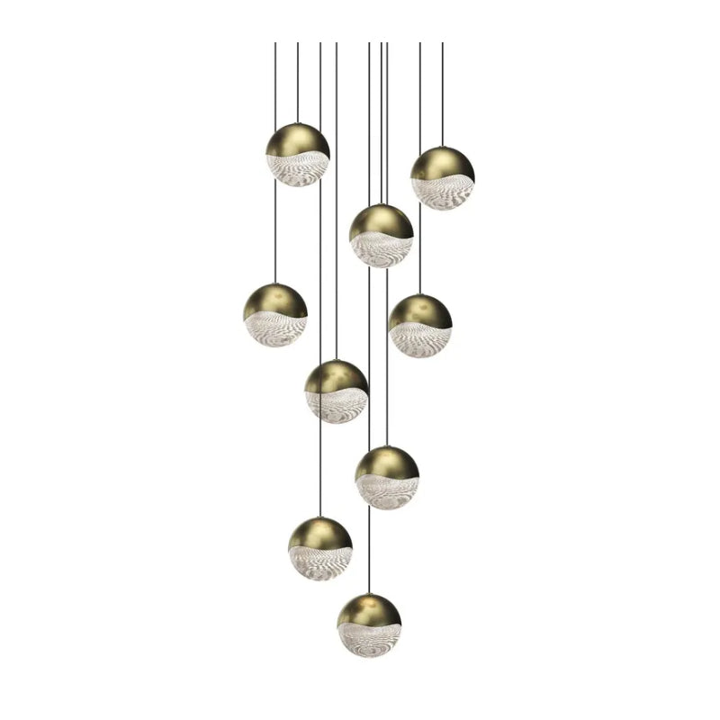 Sonneman 2916 Grapes 9-lt 14" LED Chandelier - Large Brass
