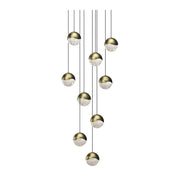 Sonneman 2916 Grapes 9-lt 13" LED Chandelier - Medium Brass