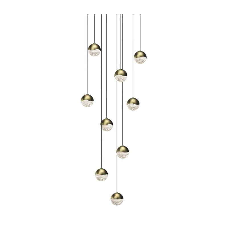 Sonneman 2916 Grapes 9-lt 13" LED Chandelier - Small Brass