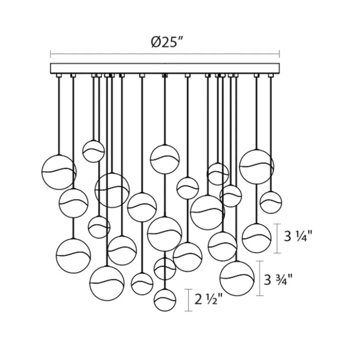 Sonneman 2918 Grapes 24-lt 27" LED Round Multipoint Pendant - Assorted