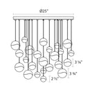 Sonneman 2918 Grapes 24-lt 27" LED Round Multipoint Pendant - Large