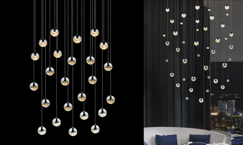 Sonneman 2918 Grapes 24-lt 26" LED Round Multipoint Pendant - Small