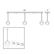 Sonneman 2920 Grapes 3-lt 37" LED Pendant Rectangle Canopy - Small