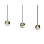 Sonneman 2920 Grapes 3-lt 37" LED Pendant Rectangle Canopy - Medium Brass