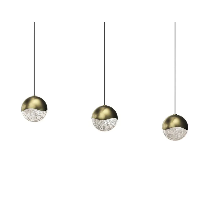 Sonneman 2920 Grapes 3-lt 37" LED Pendant Rectangle Canopy - Medium Brass