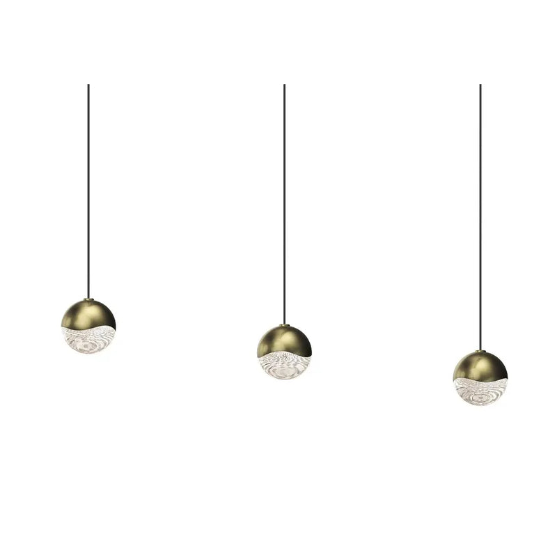 Sonneman 2920 Grapes 3-lt 37" LED Pendant Rectangle Canopy - Small Brass