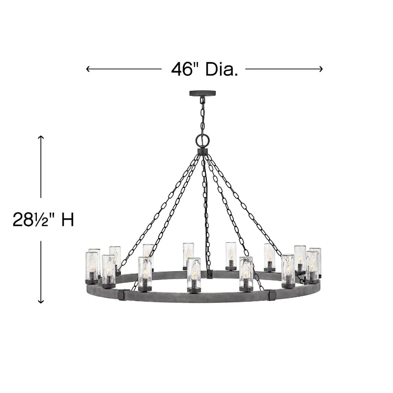 Hinkley 29209 Sawyer 15-lt 46" LED Outdoor Chandelier