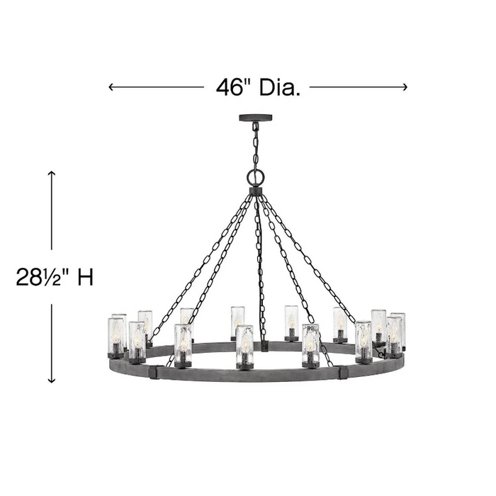 Hinkley 29209 Sawyer 15-lt 46" LED Outdoor Chandelier