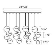 Sonneman 2923 Grapes 16-lt 24" LED Round Assorted Pendant