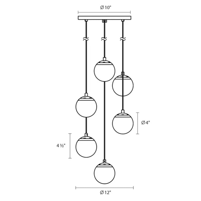 Sonneman 2963 Champagne Bubbles 6-lt 12" Round LED Chandelier