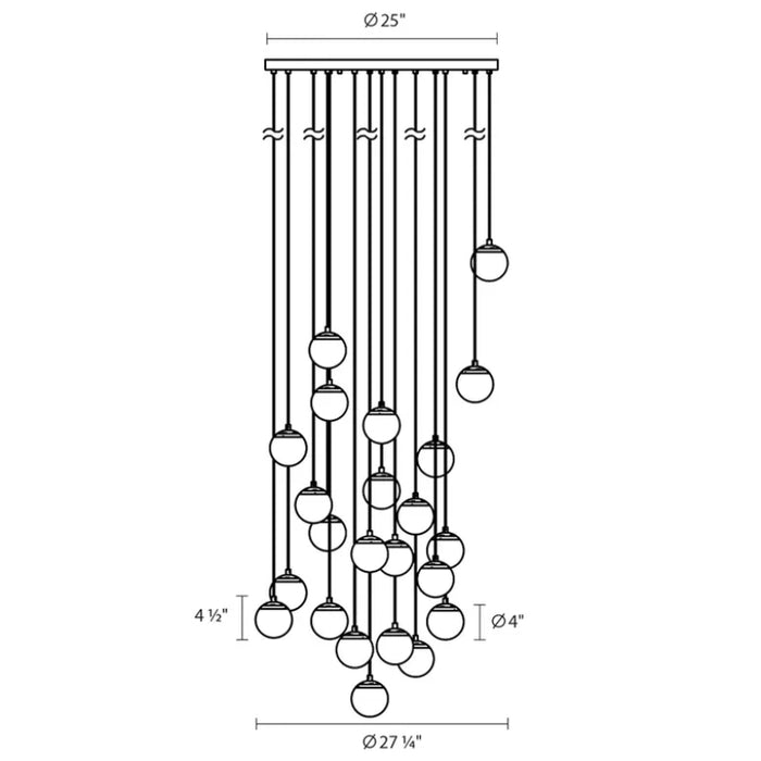 Sonneman 2966 Champagne Bubbles 24-lt 27" Round LED Chandelier