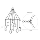 Sonneman 2977 Liquid 9-lt 51" LED Tri-Spreader Chandelier