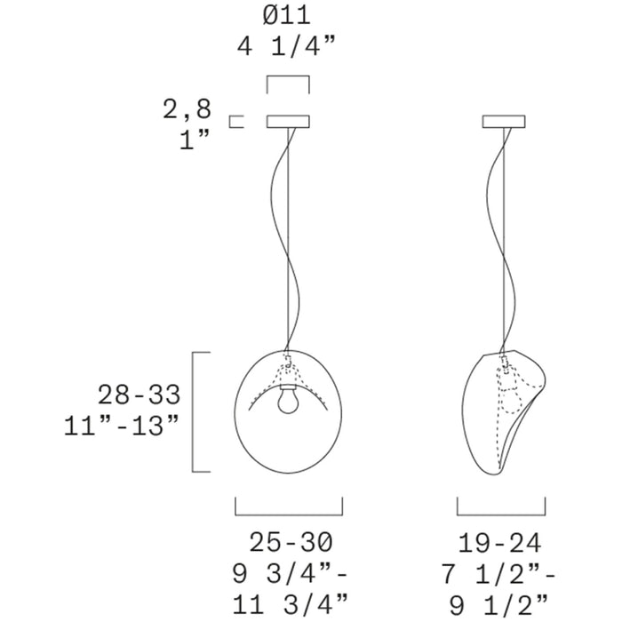 Leucos Lightbody S 1-lt 12" Pendant