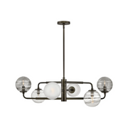 Fredrick Ramond FR30506 Oberon 6-lt 37" LED Chandelier - Black Oxide