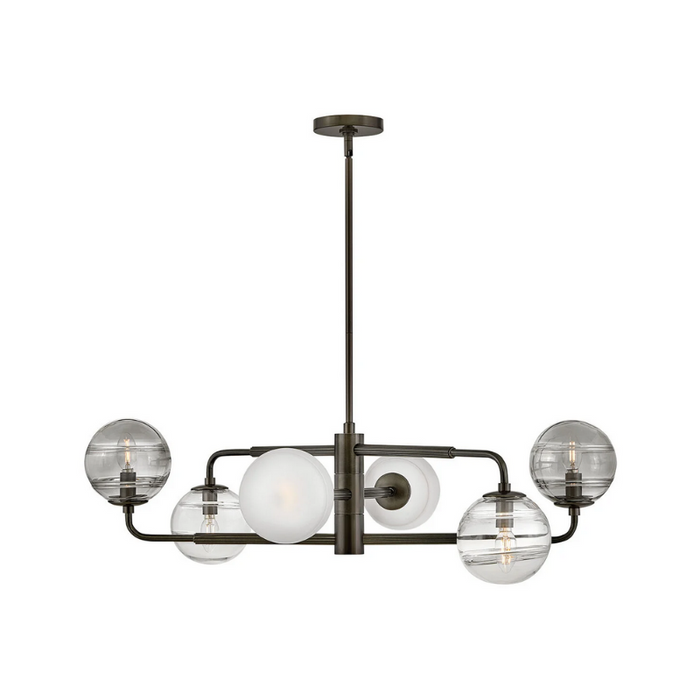 Fredrick Ramond FR30506 Oberon 6-lt 37" LED Chandelier - Black Oxide