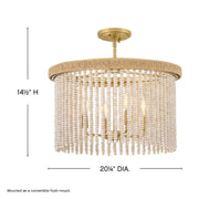 Hinkley 48607 Indra 4-lt 20" LED Semi-Flush Mount