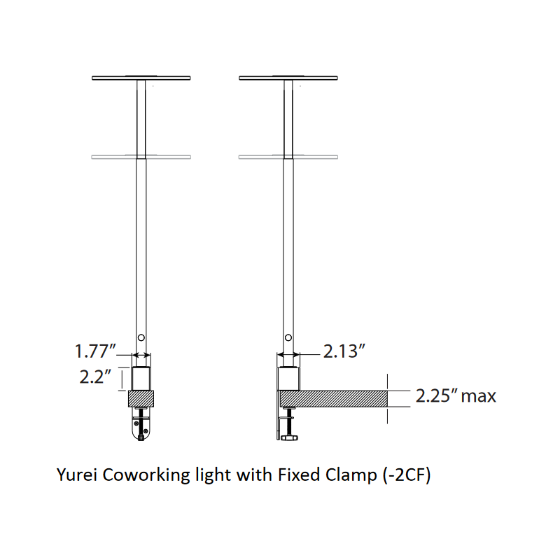 Koncept YUC-SW Yurei LED Co-Working Light Without Shade, Desk Clamp