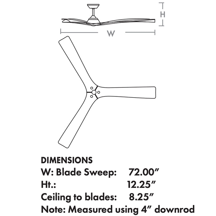 Oxygen 3-121 Mecca 72" Ceiling Fan