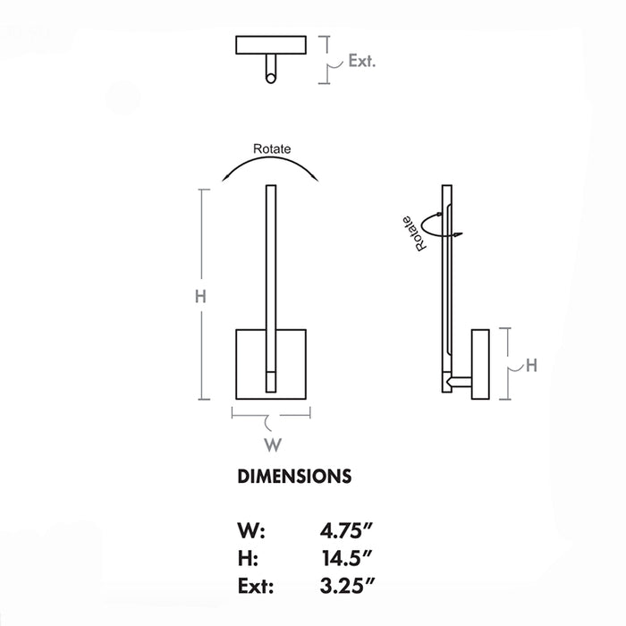 Oxygen 3-403 Palillos 1-lt Wall Sconce, CCT Selectable