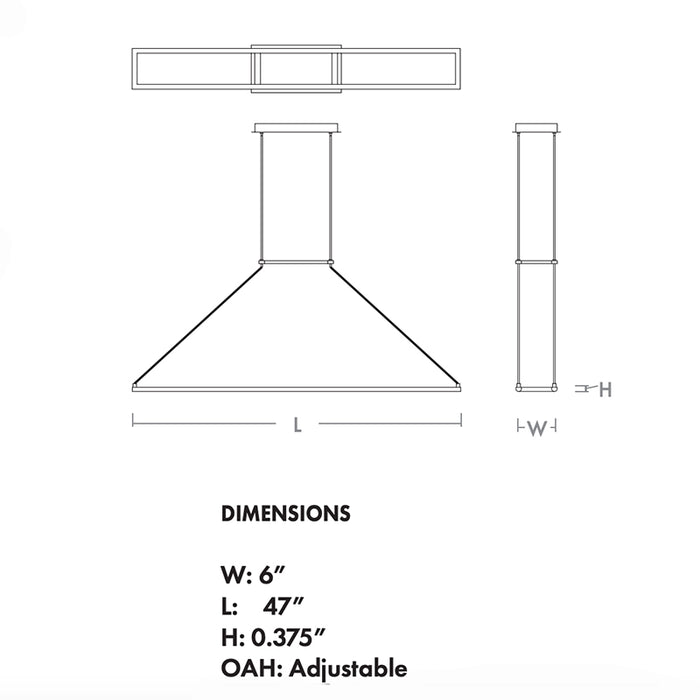 Oxygen 3-6055 Xanni 1-lt 47" LED Pendant, CCT Selectable