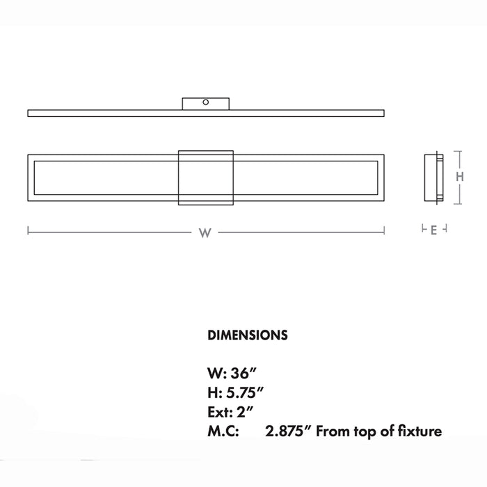 Oxygen 3-5056 Xanni 1-lt 36" LED Vanity, CCT Selectable