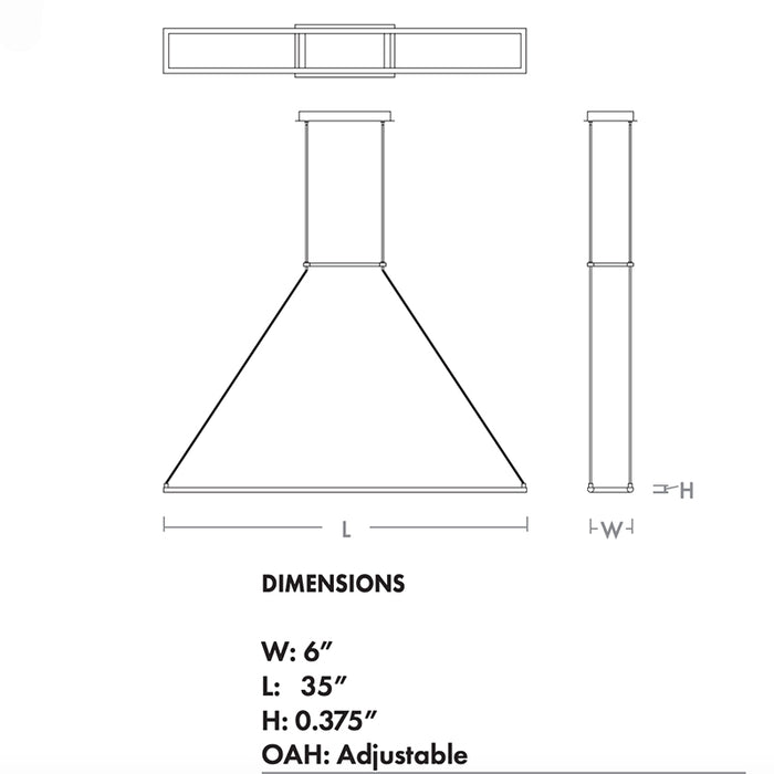 Oxygen 3-6054 Xanni 1-lt 35" LED Pendant, CCT Selectable