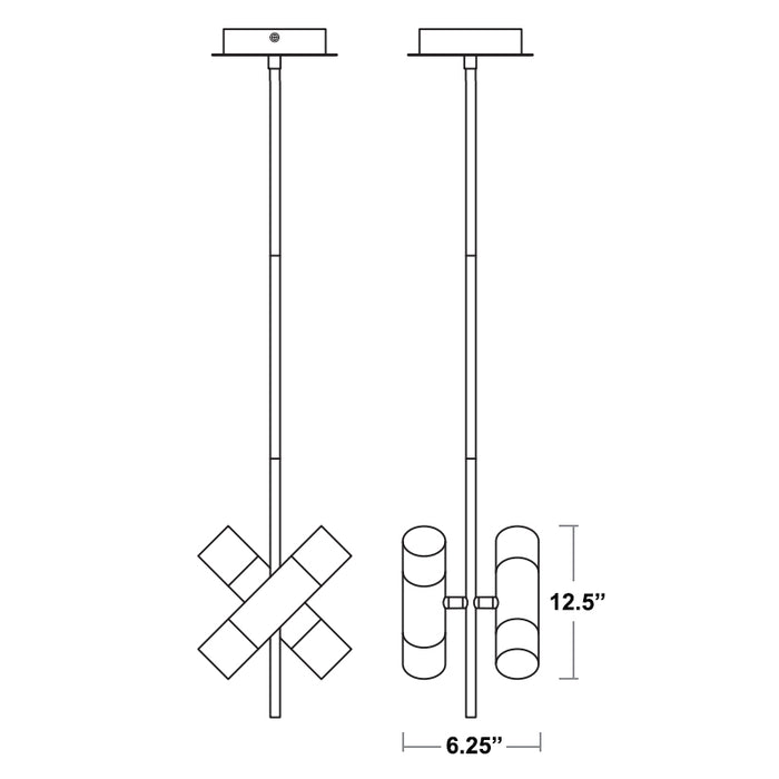 Oxygen 3-6094 Alarum 4-lt 6" LED Pendant, CCT Selectable