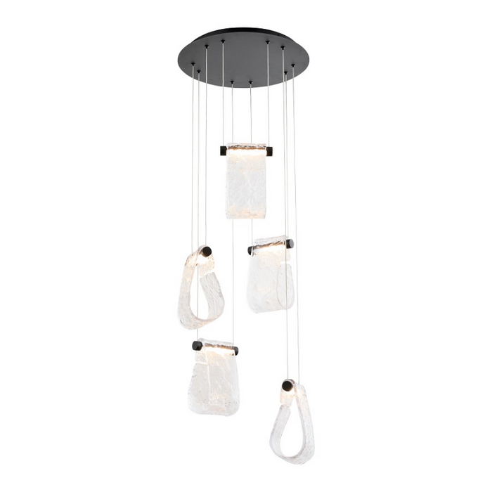 Oxygen 3-6102 Veer 5-lt 20" LED Pendant, CCT Selectable - Black