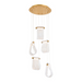 Oxygen 3-6102 Veer 5-lt 20" LED Pendant, CCT Selectable - Aged Brass