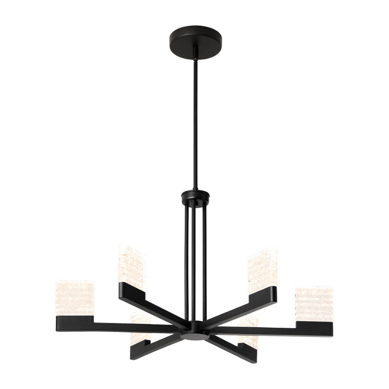 Oxygen 3-650 Gamma 6-lt 30" LED Chandelier, CCT Selectable - Black