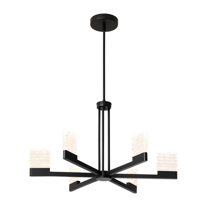 Oxygen 3-650 Gamma 6-lt 30" LED Chandelier, CCT Selectable - Black