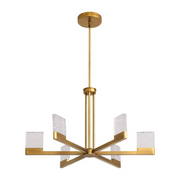 Oxygen 3-650 Gamma 6-lt 30" LED Chandelier, CCT Selectable - Brushed Brass