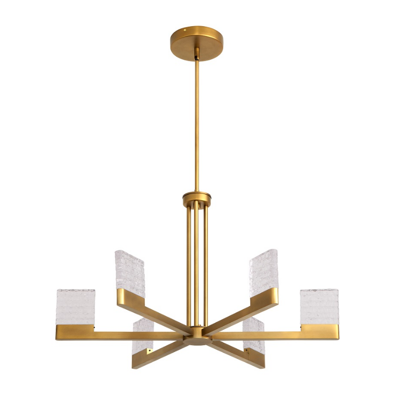 Oxygen 3-650 Gamma 6-lt 30" LED Chandelier, CCT Selectable - Brushed Brass