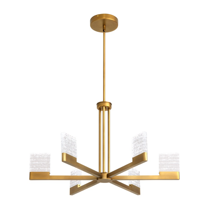 Oxygen 3-650 Gamma 6-lt 30" LED Chandelier, CCT Selectable - Brushed Brass