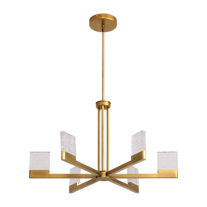 Oxygen 3-650 Gamma 6-lt 30" LED Chandelier, CCT Selectable - Brushed Brass