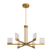 Oxygen 3-650 Gamma 6-lt 30" LED Chandelier, CCT Selectable - Brushed Brass