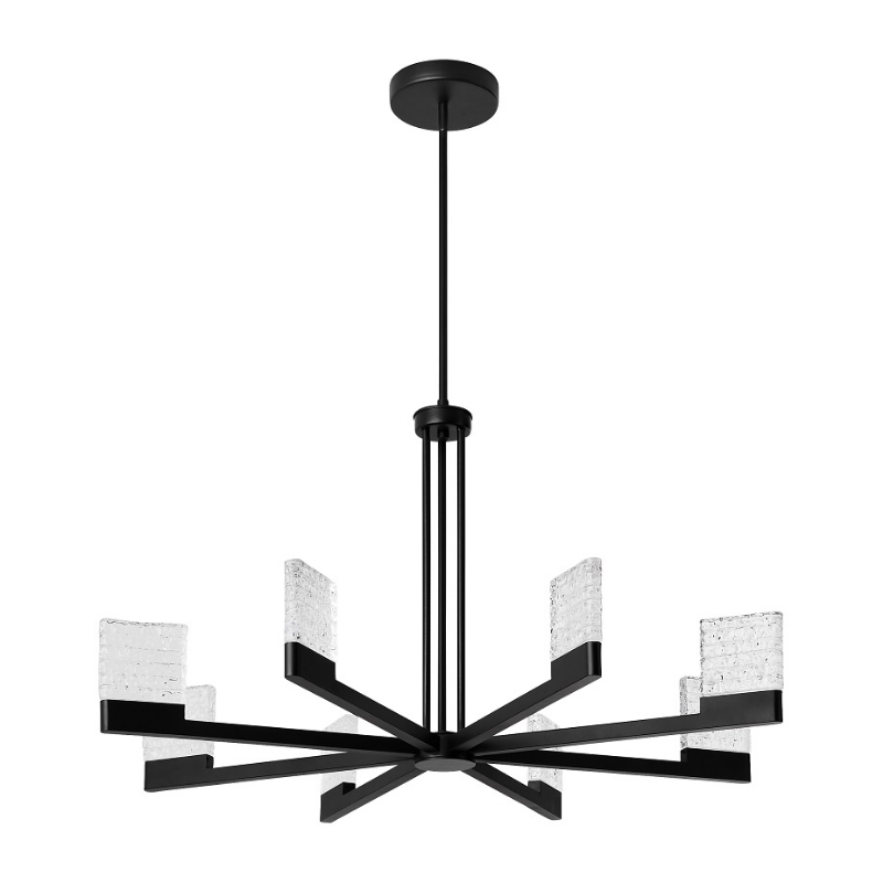 Oxygen 3-651 Gamma 8-lt 36" LED Chandelier, CCT Selectable - Black