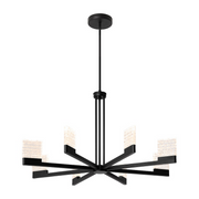 Oxygen 3-651 Gamma 8-lt 36" LED Chandelier, CCT Selectable - Black