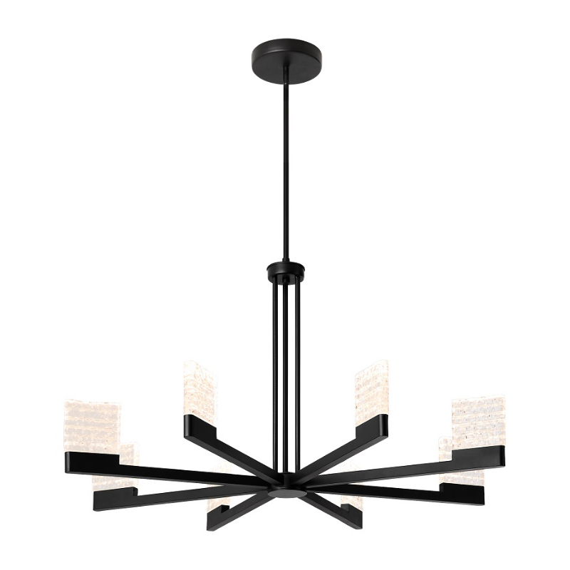 Oxygen 3-651 Gamma 8-lt 36" LED Chandelier, CCT Selectable - Black