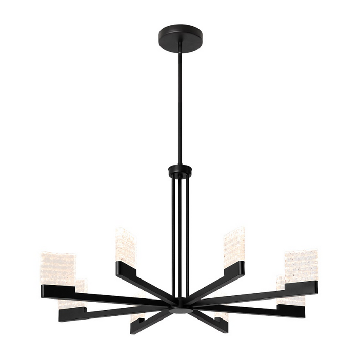 Oxygen 3-651 Gamma 8-lt 36" LED Chandelier, CCT Selectable - Black