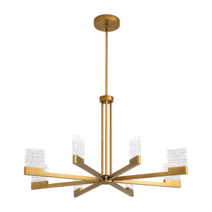 Oxygen 3-651 Gamma 8-lt 36" LED Chandelier, CCT Selectable - Brushed Brass