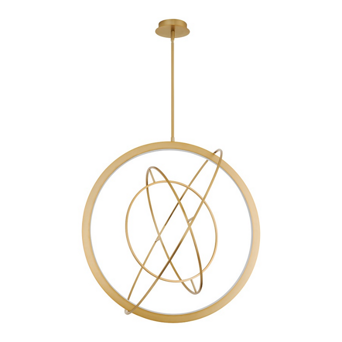 Oxygen 3-658 Galilei 1-lt 29" LED Pendant, CCT Selectable - Aged Brass